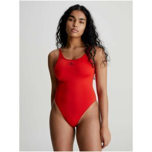 Červené dámské jednodílné plavky Calvin Klein Underwear