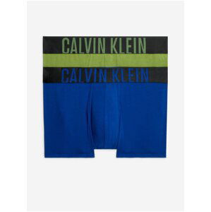 Sada dvou pánských boxerek v modré a zelené barvě 2PK Calvin Klein Underwear