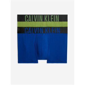 Sada dvou pánských boxerek v modré a zelené barvě 2PK Calvin Klein Underwear