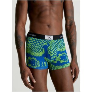 Zeleno-modré pánské vzorované boxerky Calvin Klein Underwear