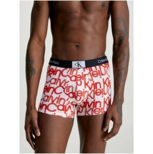 Červeno-bílé pánské vzorované boxerky Calvin Klein Underwear