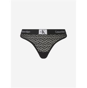 Černá dámská vzorovaná tanga Calvin Klein Underwear