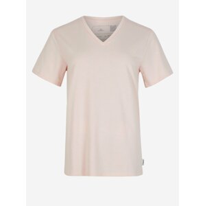 Béžové dámské basic tričko s véčkovým výstřihem O'Neill ESSENTIALS V-NECK T-SHIRT