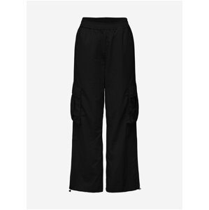 Černé dámské šusťákové kalhoty s kapsami ONLY Karin