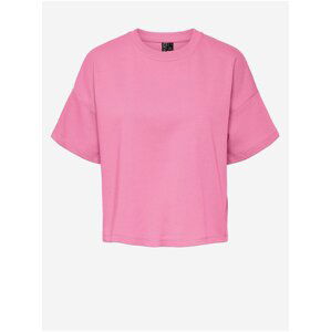 Růžové dámské basic tričko Pieces Chilli