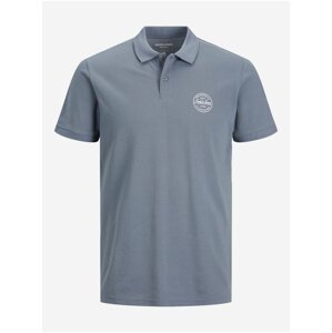 Šedomodré pánské polo tričko Jack & Jones Shark