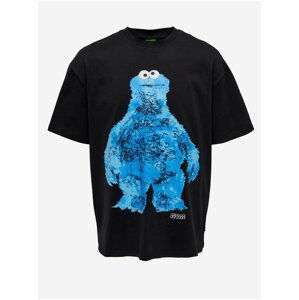 Černé pánské oversize tričko ONLY & SONS Sesame Street