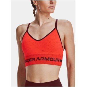 Červená dámská sportovní podprsenka Under Armour UA Seamless Low Long Htr Bra