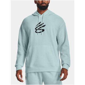 Světle modrá pánská mikina Under Armour Curry Big Splash PO Hoodie