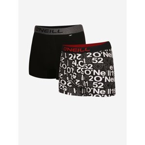 Sada dvou pánských boxerek ve tmavě šedé a černé barvě O'Neill BOXER ALL OVER & PLAIN 2-PACK