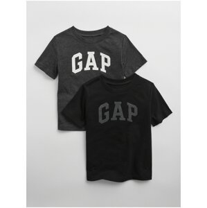 Sada dvou klučičích triček v černé a šedé barvě GAP