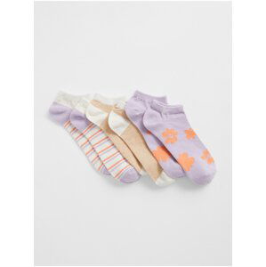 Sada tří párů dámských ponožek ve světle fialové a krémové barvě GAP