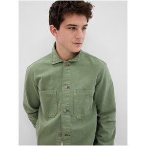 Zelená pánská džínová košilová bunda GAP