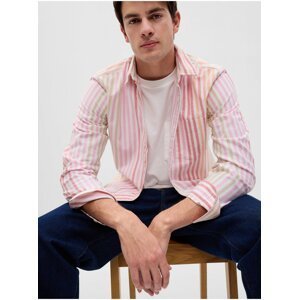 Růžová pánská pruhovaná košile GAP oxford standard