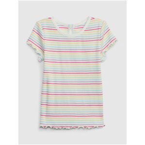 Růžovo-bílé holčičí pruhované tričko GAP