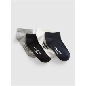 Sada čtyř párů dětských ponožek v šedé, černé, bílé a tmavě modré barvě GAP
