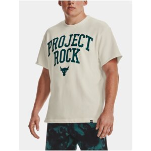 Krémové pánské tričko Under Armour Project Rock HW Terry T