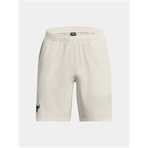 Bílé pánské teplákové kraťasy Under Armour Project Rock Woven Shorts