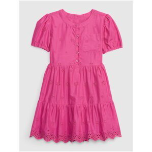 Tmavé růžové holčičí šaty s madeirou GAP