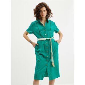 Zelené dámské lněné šaty ORSAY