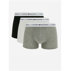 Sada tří pánských boxerek v šedé, bílé a černé barvě barvě Tommy Hilfiger Underwear