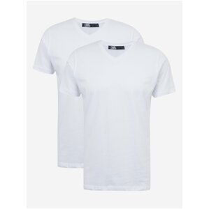 Sada dvou pánských basic triček v bílé barvě KARL LAGERFELD