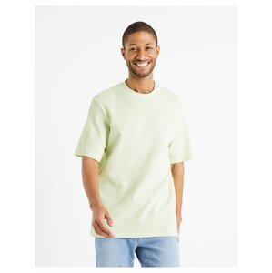 Světle zelené pánské basic tričko Celio Desette