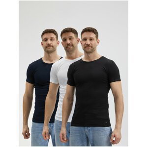 Sada tří pánských basic triček v černé, tmavě modré a bílé barvě Tommy Hilfiger Premium Essentials