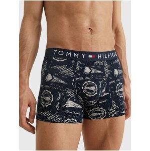 Tmavě modré pánské vzorované boxerky Tommy Hilfiger