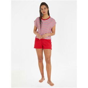 Bílo-červené dámské pruhované pyžamo Tommy Hilfiger Underwear