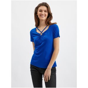 Modré dámské tričko s ozdobným detailem ORSAY