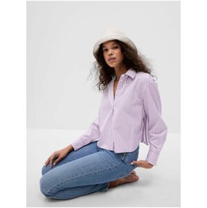 Bílo-fialová dámská pruhovaná košile GAP