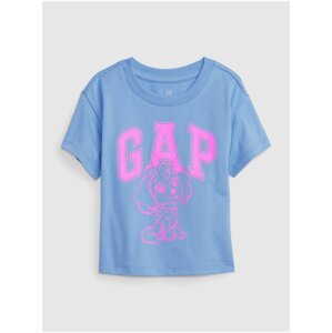 Růžovo-modré holčičí tričko s logem GAP