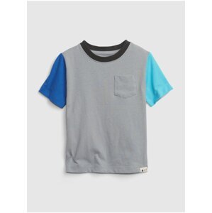 Modro-šedé klučičí bavlněné tričko s kapsičkou GAP
