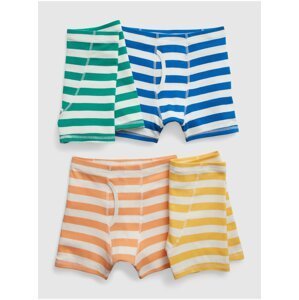 Sada čtyř klučičích pruhovaných boxerek v oranžové, žluté, zelené a modré barvě GAP