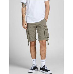 Khaki pánské kapsáčové kraťasy Jack & Jones Zeus