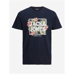 Tmavě modré pánské tričko Jack & Jones Becs