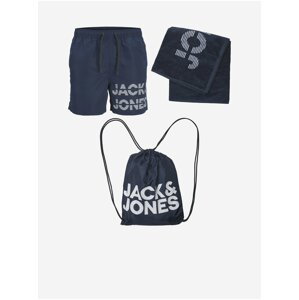 Sada pánských plavek, ručníku a vaku v tmavě modré barvě Jack & Jones Summer