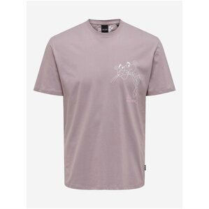Starorůžové pánské tričko ONLY & SONS Pink Panther