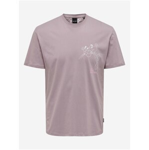 Starorůžové pánské tričko ONLY & SONS Pink Panther