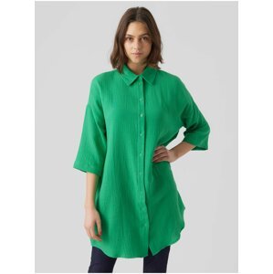 Zelená dámská prodloužená košile VERO MODA Natali