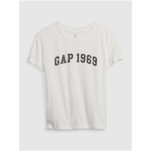 Bílé holčičí bavlněné tričko s logem GAP