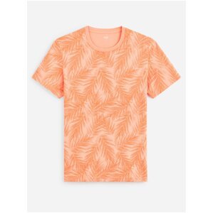 Oranžové pánské vzorované tričko Celio Derapido