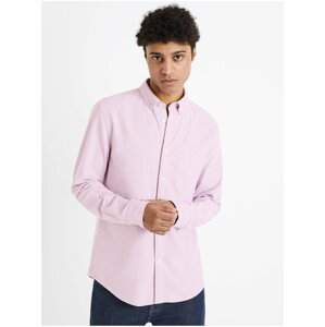 Světle fialová pánská košile Celio Daxford