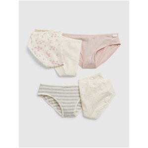 Sada pěti holčičích kalhotek v krémové, růžové a šedé barvě GAP