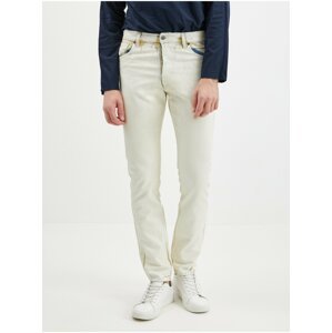 Bílé pánské slim fit džíny s ozdobným detailem Diesel