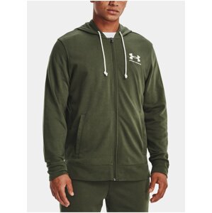 Khaki sportovní mikina Under Armour UA Rival Terry LC FZ