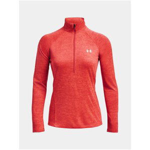 Tričko Under Armour Tech 1/2 Zip - Twist-RED