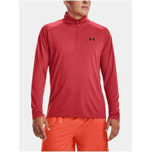 Červené sportovní tričko Under Armour UA Tech 2.0 1/2 Zip