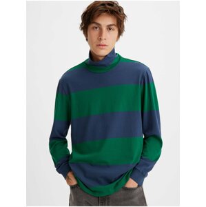 Modro-zelené pánské tričko Levi's® LS Turtleneck Tee Alpha Naval